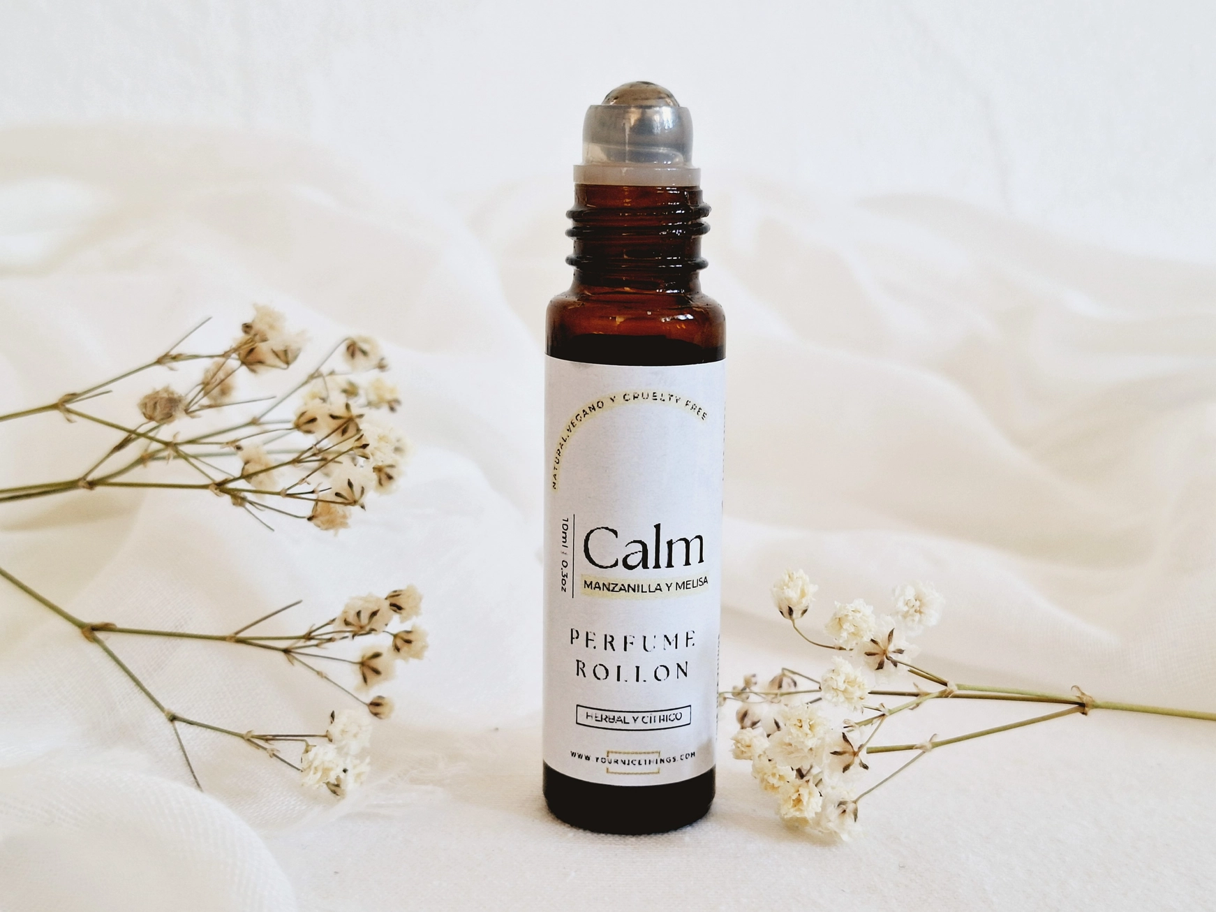 Biologische etherische olie compositie parfum CALM - kamille en citroenmelisse - roll on 10ml
