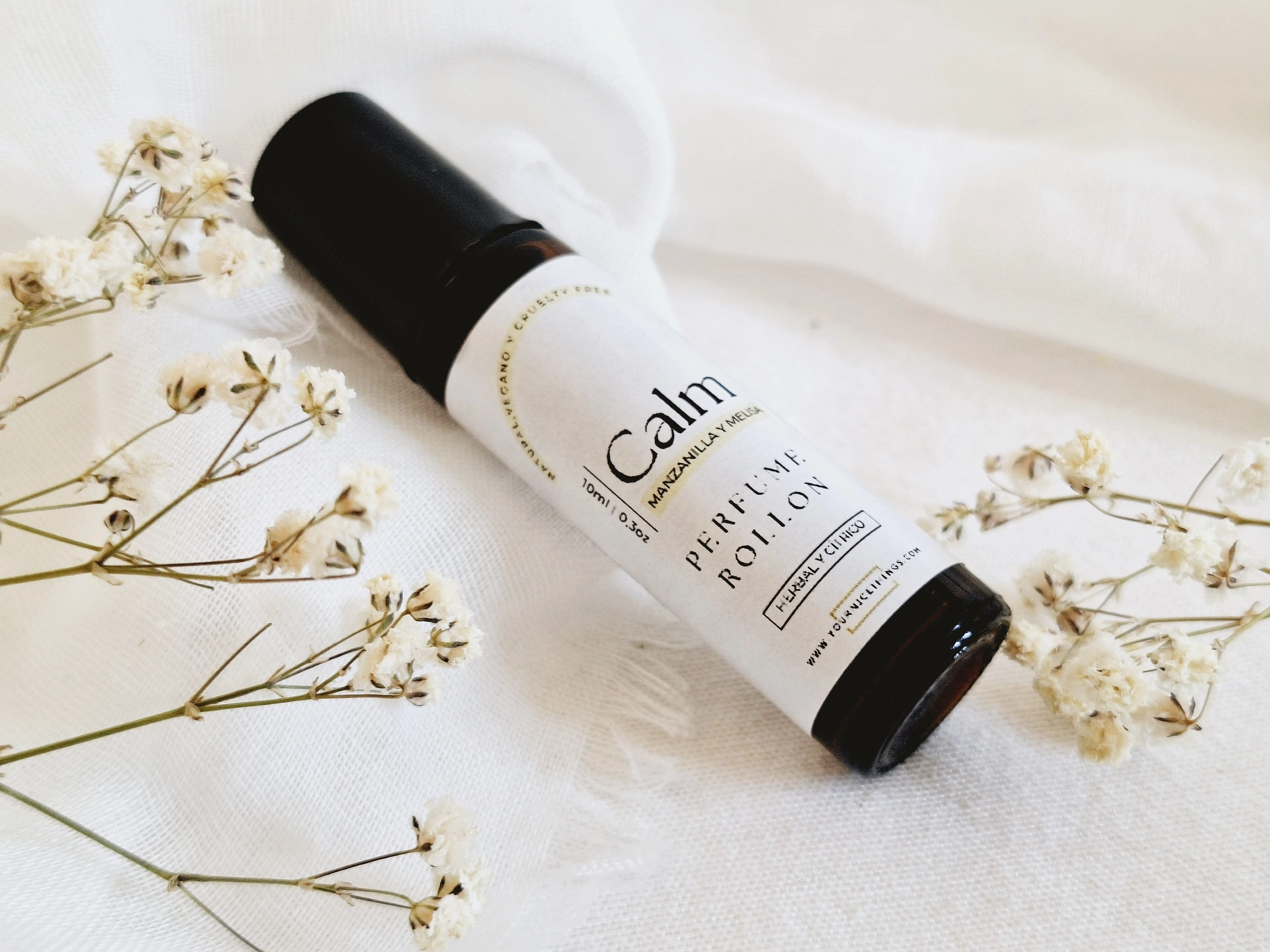 Biologische etherische olie compositie parfum CALM - kamille en citroenmelisse - roll on 10ml