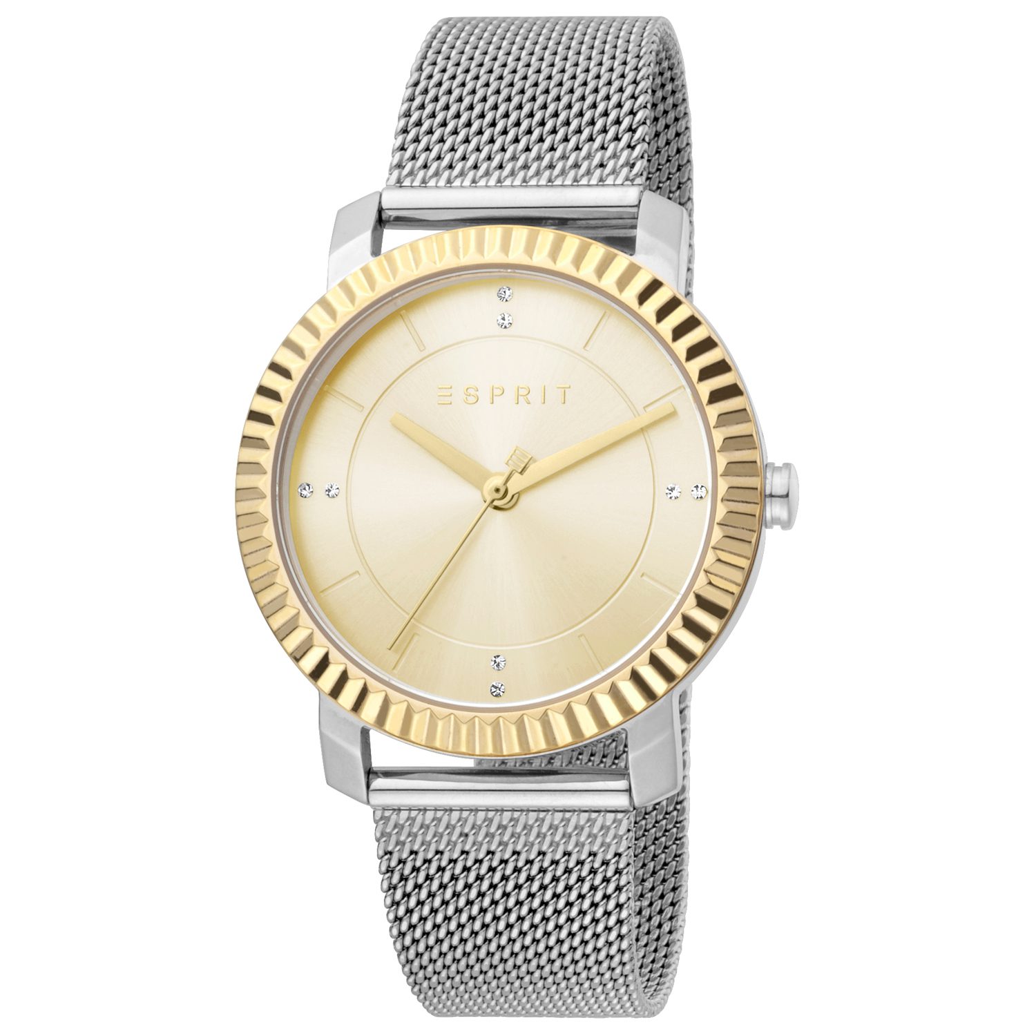 Esprit dames horloge ES1L184M0045 - polshorloge - 5ATM - gratis armband - Zilver en Goud kleur
