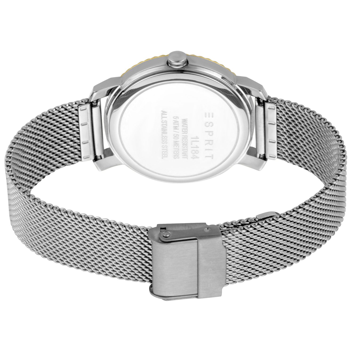 Esprit dames horloge ES1L184M0045 - polshorloge - 5ATM - gratis armband - Zilver en Goud kleur - Afbeelding 4