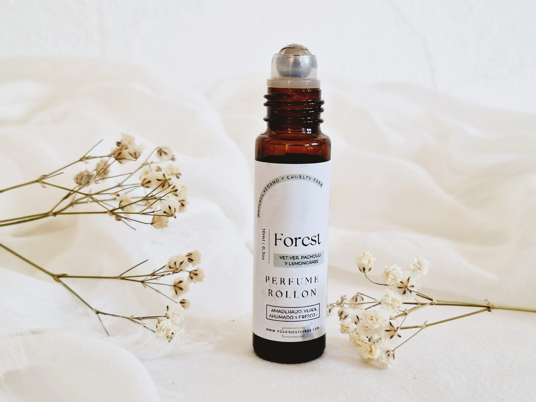 Biologische etherische olie compositie parfum FOREST - vetiver - patchouli en citroengras - roll on 10ml
