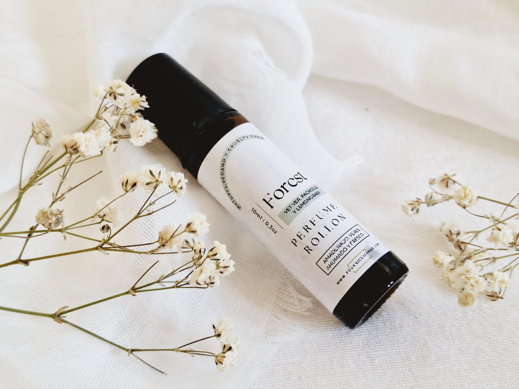 Biologische etherische olie compositie parfum FOREST - vetiver - patchouli en citroengras - roll on 10ml