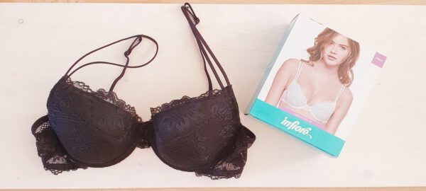 Infiore Italiaanse push-up beha met kussens, ZWART, Maat 80B - Afbeelding 2