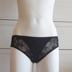 DRIE stuks Italiaanse katoenen dames slip in ZWART, puur en kwalitatieve slip Maat M
