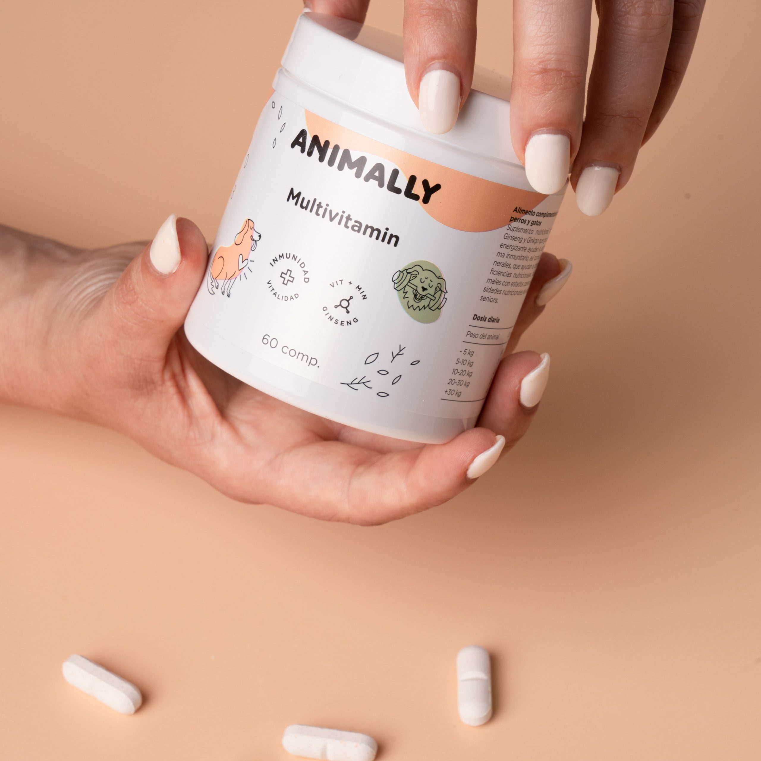 Animally Biologische Dieren supplement - Multivitamine - betere immuniteit - oudere honden en katten 60 tab