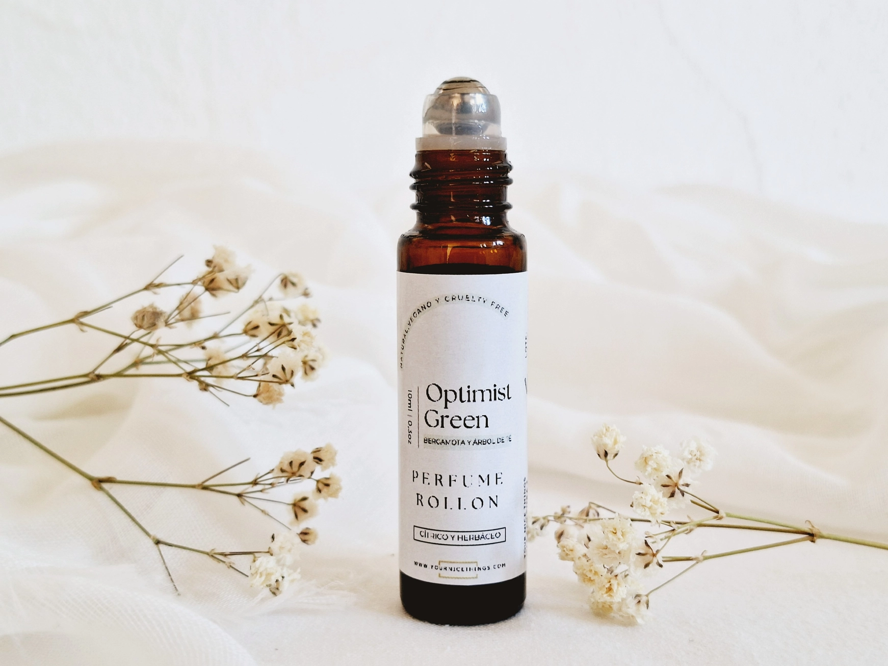 Biologische etherische olie compositie parfum OPTIMIST GREEN - bergamot en tea tree - roll on 10ml