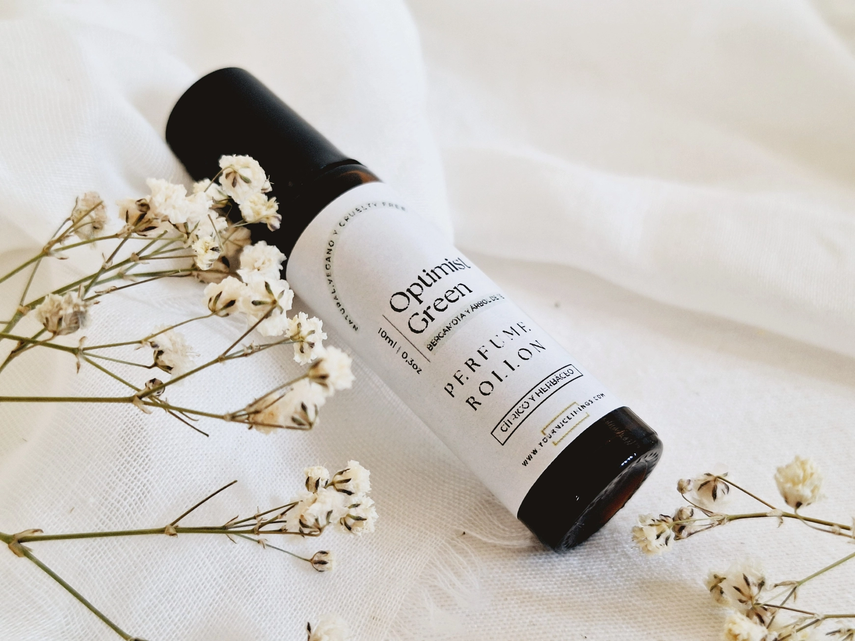 Biologische etherische olie compositie parfum OPTIMIST GREEN - bergamot en tea tree - roll on 10ml