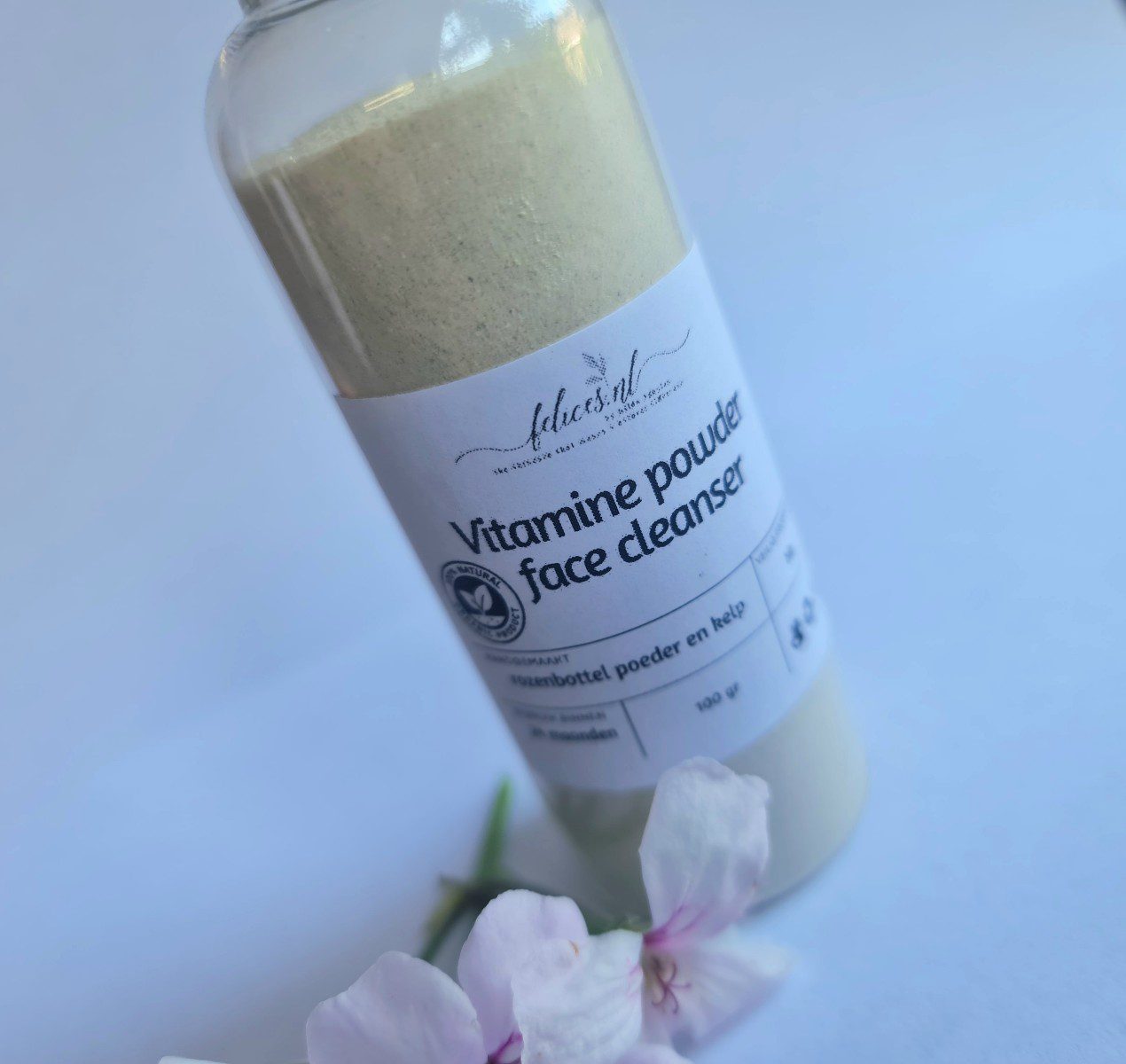 Biologische Vitamine poeder gezicht reiniger - rozenbottel - zeewier - alle huid types - glanzend huid 80gr - Afbeelding 2