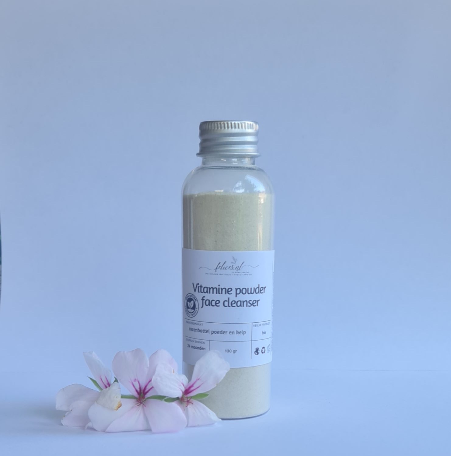 Biologische Vitamine poeder gezicht reiniger - rozenbottel - zeewier - alle huid types - glanzend huid 80gr