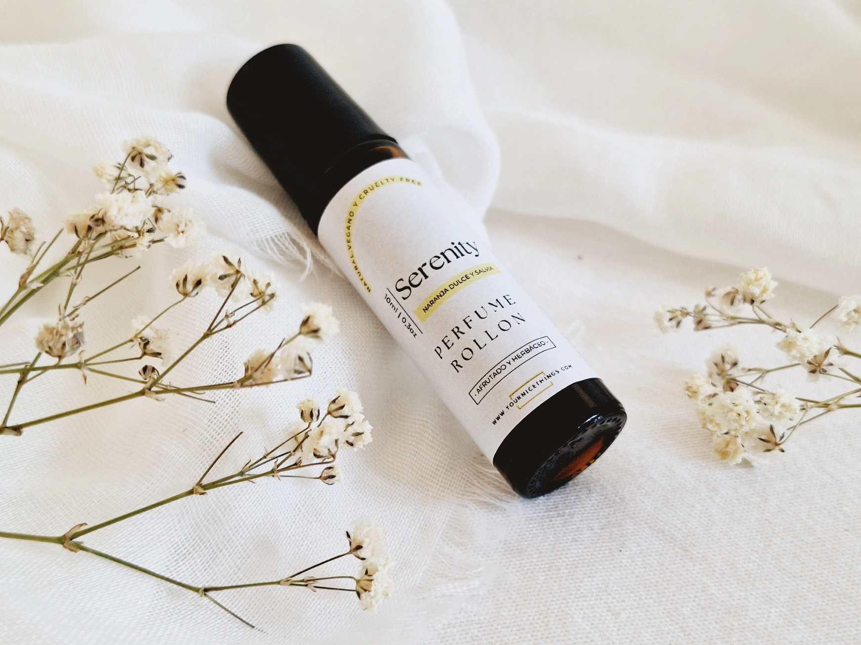 Biologische etherische olie compositie parfum SERENITY- sinaasappel- en saliegeur - roll on 10ml