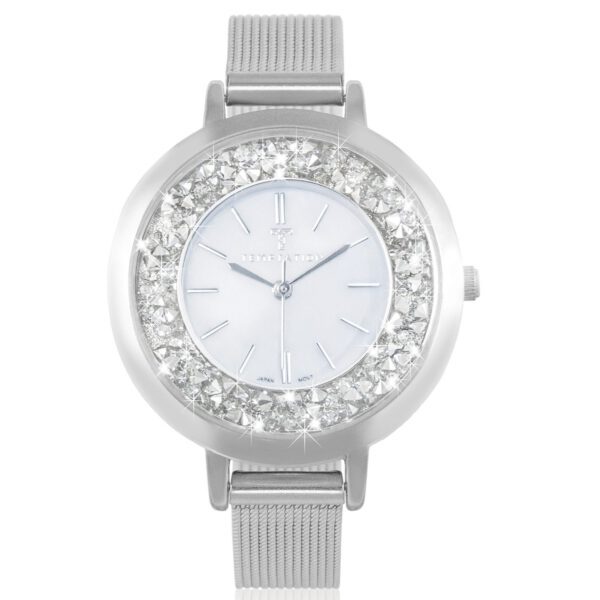 Temptation dames horloge zilverig kleur, staal horloge, - Afbeelding 3