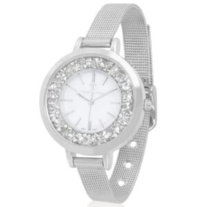 Temptation dames horloge zilverig kleur, staal horloge,