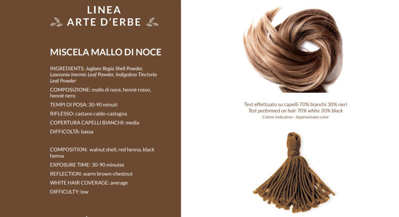 Phitofilos biologische henna poeder verf in WALNOOT Miscela Mallo di Noce 100gr - Afbeelding 3