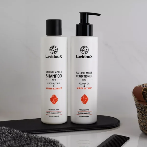 Luxe Natuurlijk haarconditioner met Amberextract en Jojoba-olie - glans en volume 250ml - Afbeelding 3