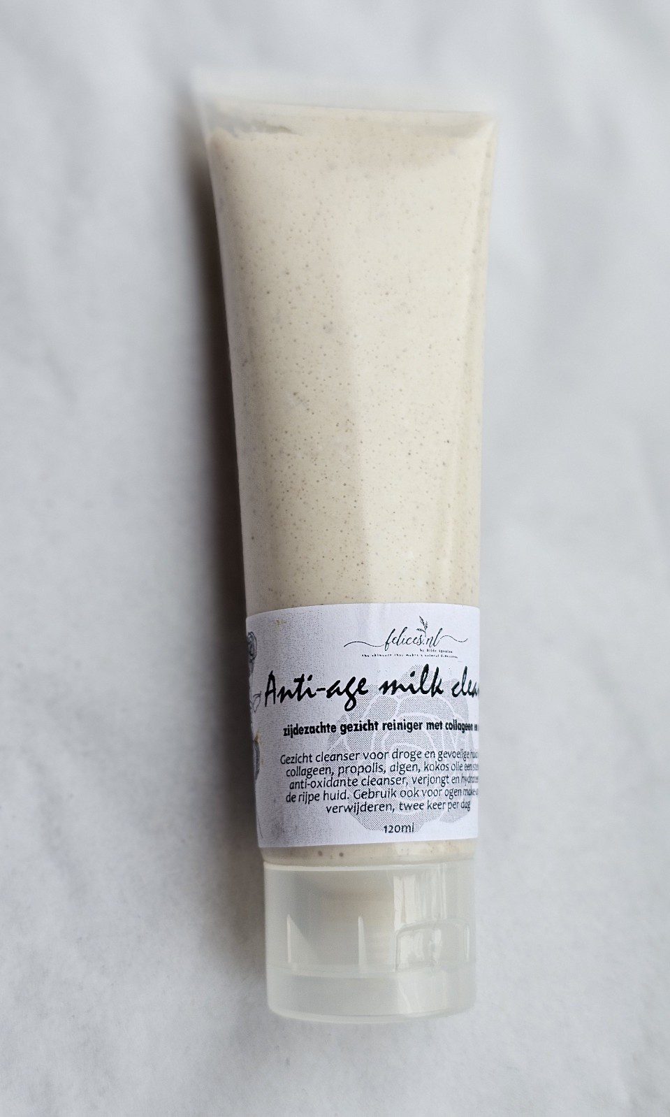 Biologische melk anti-age gezicht reiniger met rhassoul, squalaan en collageen 120ml