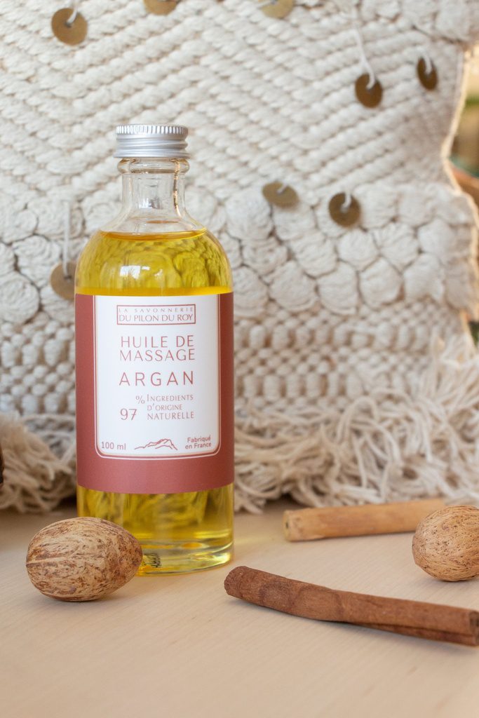 Biologische Massageolie met puur en eerlijke Arganolie - amber en sinasappel geur 100ml
