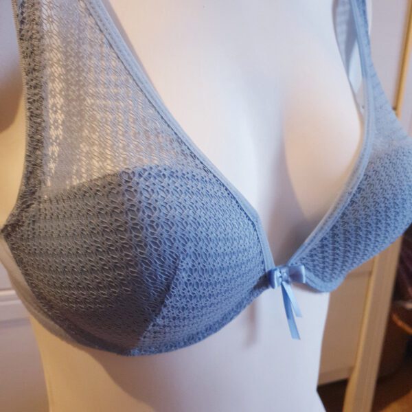 Italiaanse katoenen lingerie set in AZUUR BLAUW,  M - 75B - Afbeelding 6