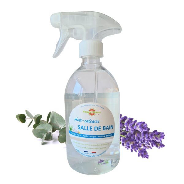 100% Plantaardige Marseille Badkamer spray reiniger LAVENDEL - ontkalkt  - ontsmet - Marseille zeep 500ml
