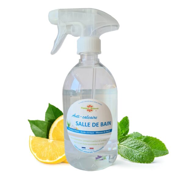 100% Plantaardige Marseille Badkamer spray reiniger MUNT - ontkalkt  - ontsmet - Marseille zeep 500ml