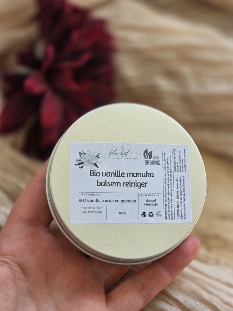 Handgemaakte ruwe gezicht balsem reiniger - dubbel cleansing - manuka - vanille - cacao 80ml
