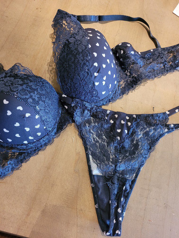 Mooi lingerie set in BLAUW kleur met STRING, 75B, M - Afbeelding 3