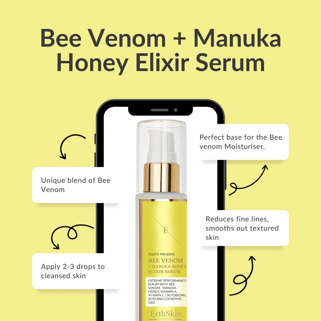 Luxe Bijengif en Manuka Honing gezicht elixir serum - vitamine E - avocado olie - gladde huid 60ml
