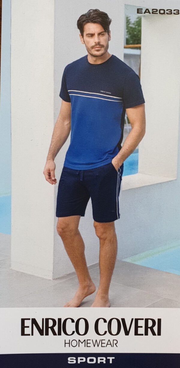 Enrico Coveri sport set van katoen, BLAUW keur huispak, L/50