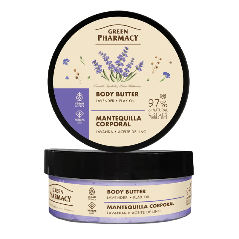 Lavendel en Lijnzaadolie Body Butter - macadamia olie - verbeterd de bloed circulatie 200ml