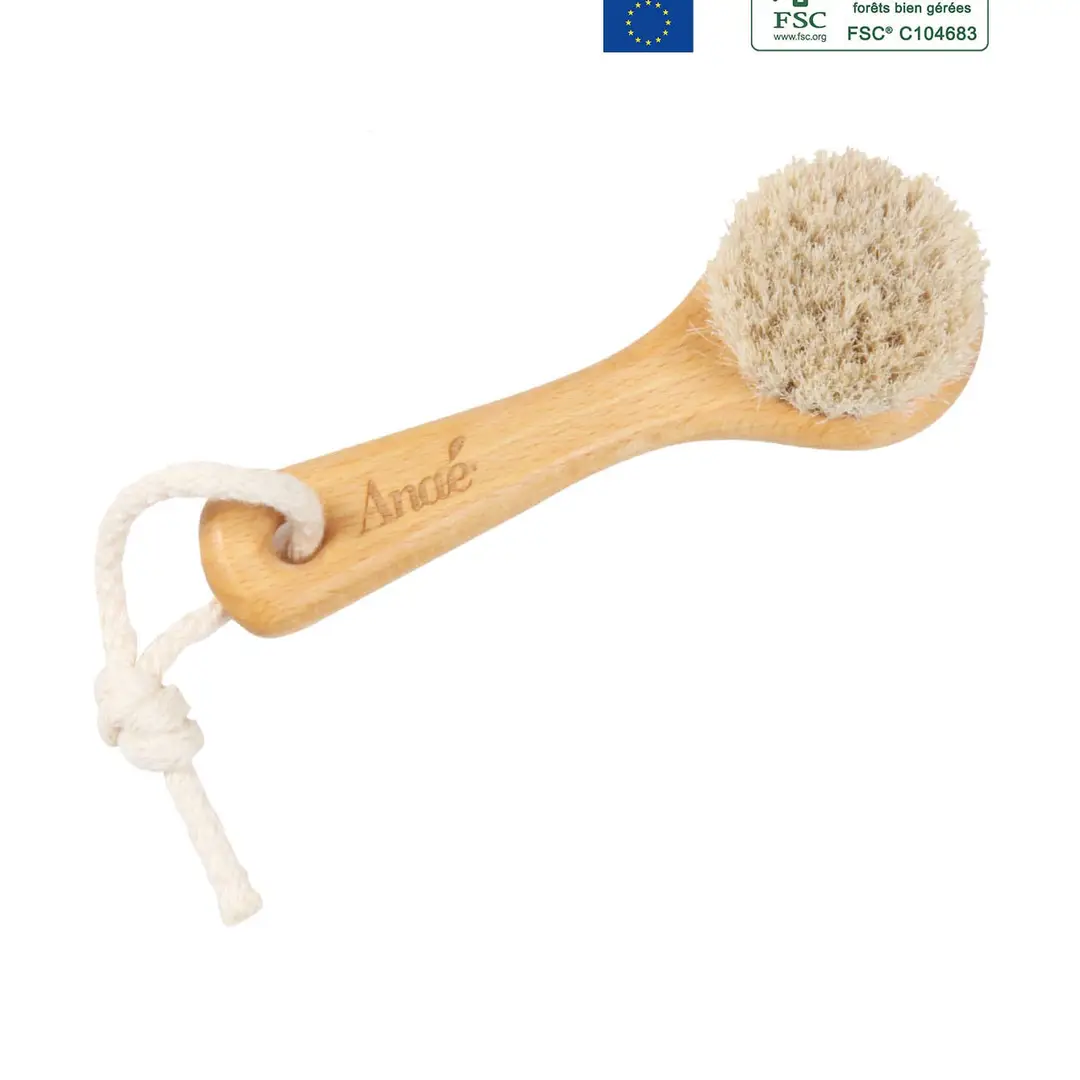 Ecologische natuurlijke zeer zachte gezichtshandborstel - stralende huid beukenhout - paardenharen