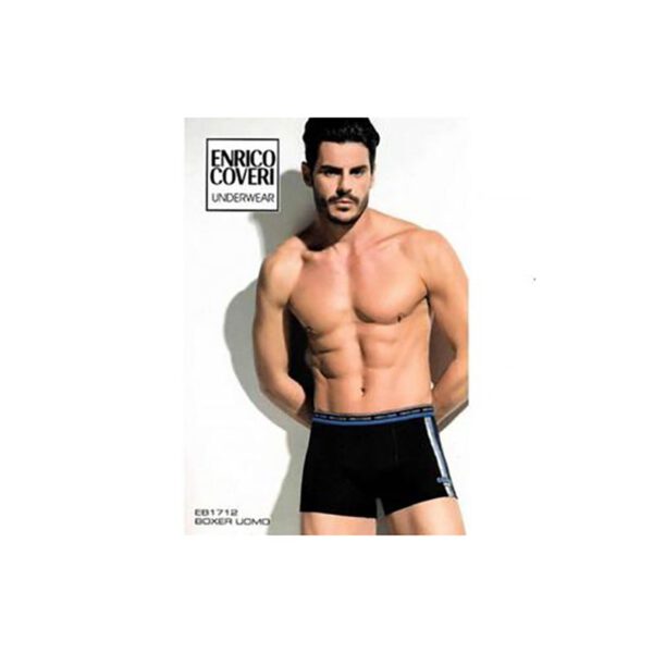 Enrico Coveri Set van 2 stuks katoenen heren mannen boxer, GRIJS en BLAUW kleur, Maat M