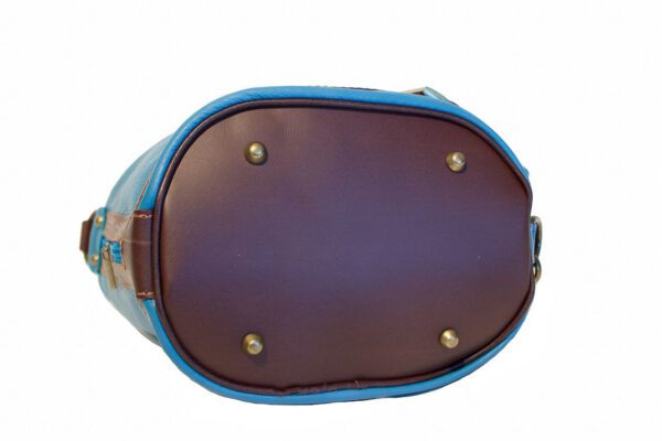 Echte leren rugtas met platte bodem, BRUIN kleur, ritssluiting, binnen vak rugzak voor dames - Afbeelding 3