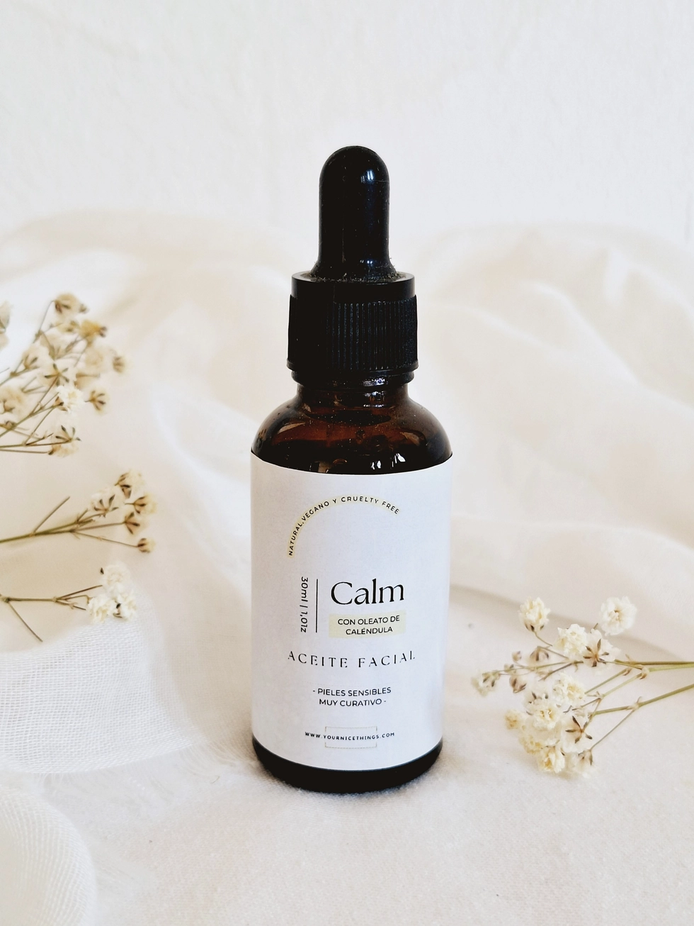 Biologische verjongende en versterkende gezicht olie CALM -kamille - melisse - calendula olie 30ml