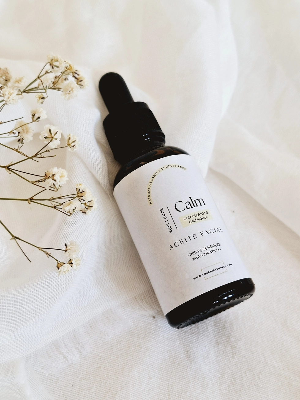 Biologische verjongende en versterkende gezicht olie CALM -kamille - melisse - calendula olie 30ml