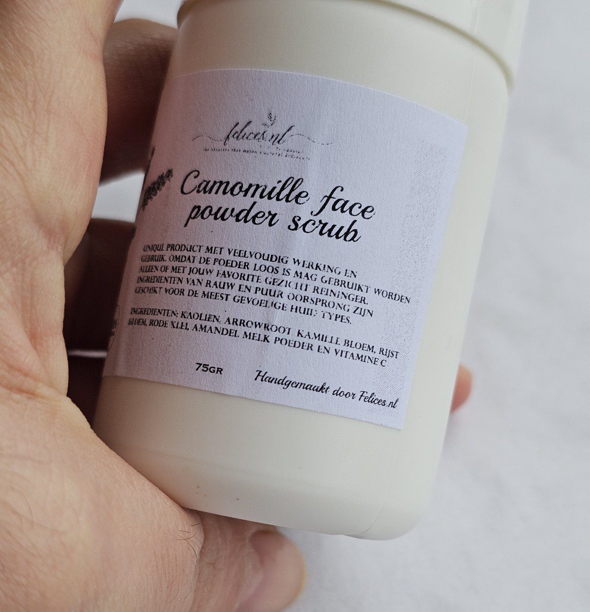 Puur Kamille gezicht scrub poeder - gevoelige huid - geen irritaties 75gr - Afbeelding 3