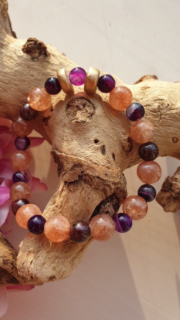 Armband van Carneool en agaat