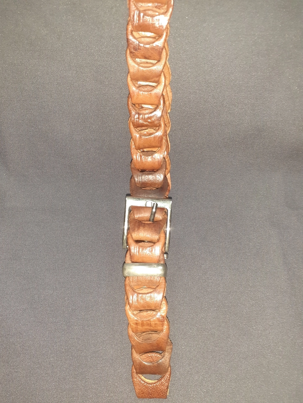 Handgemaakte leren slinger ceintuur - lederen riem mannen en vrouwen - gesp sluiting WARM BRUIN kleur 120cm