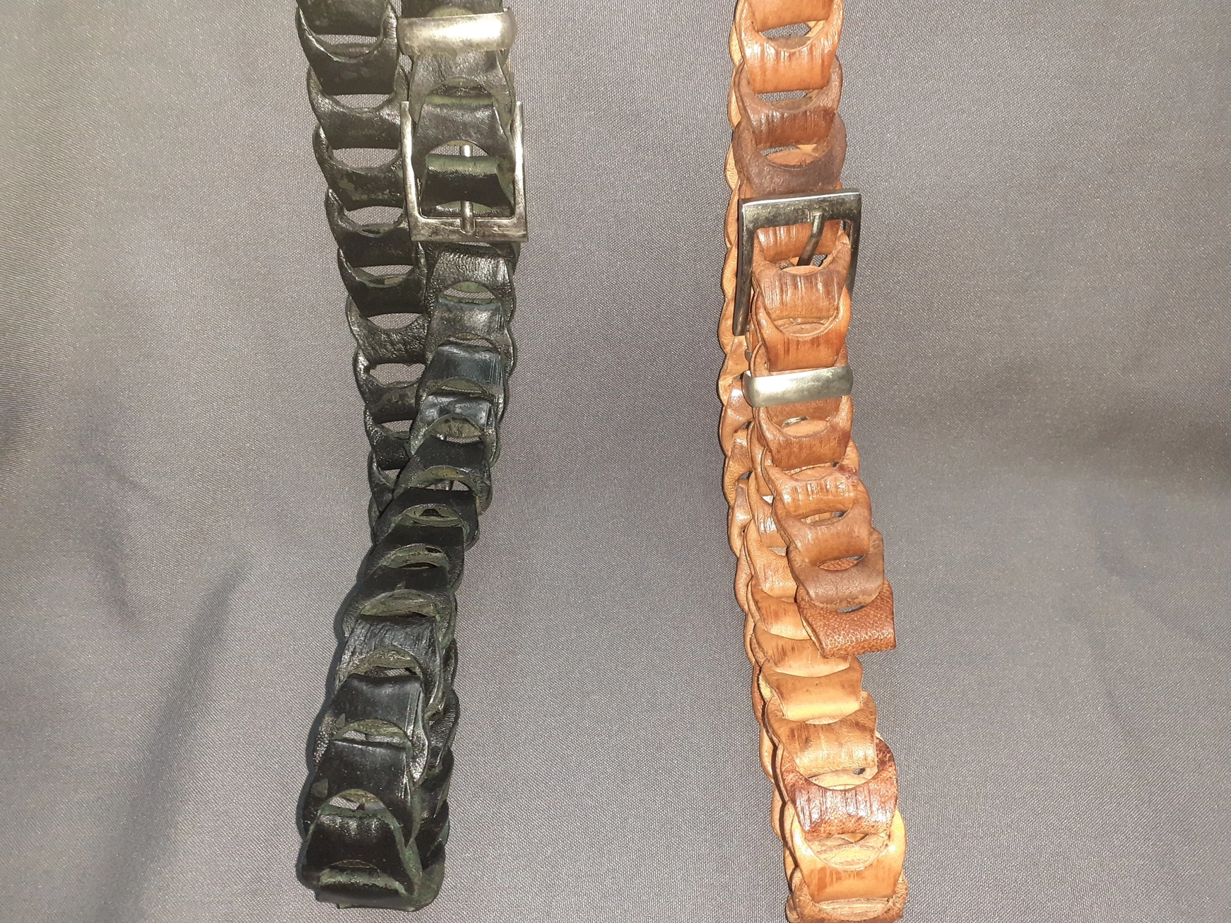 Handgemaakte leren slinger ceintuur - lederen riem mannen en vrouwen - gesp sluiting ZWART kleur 120cm - Afbeelding 3