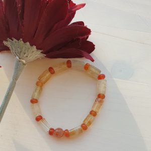 Edelsteen armband van Citrien en Carneool