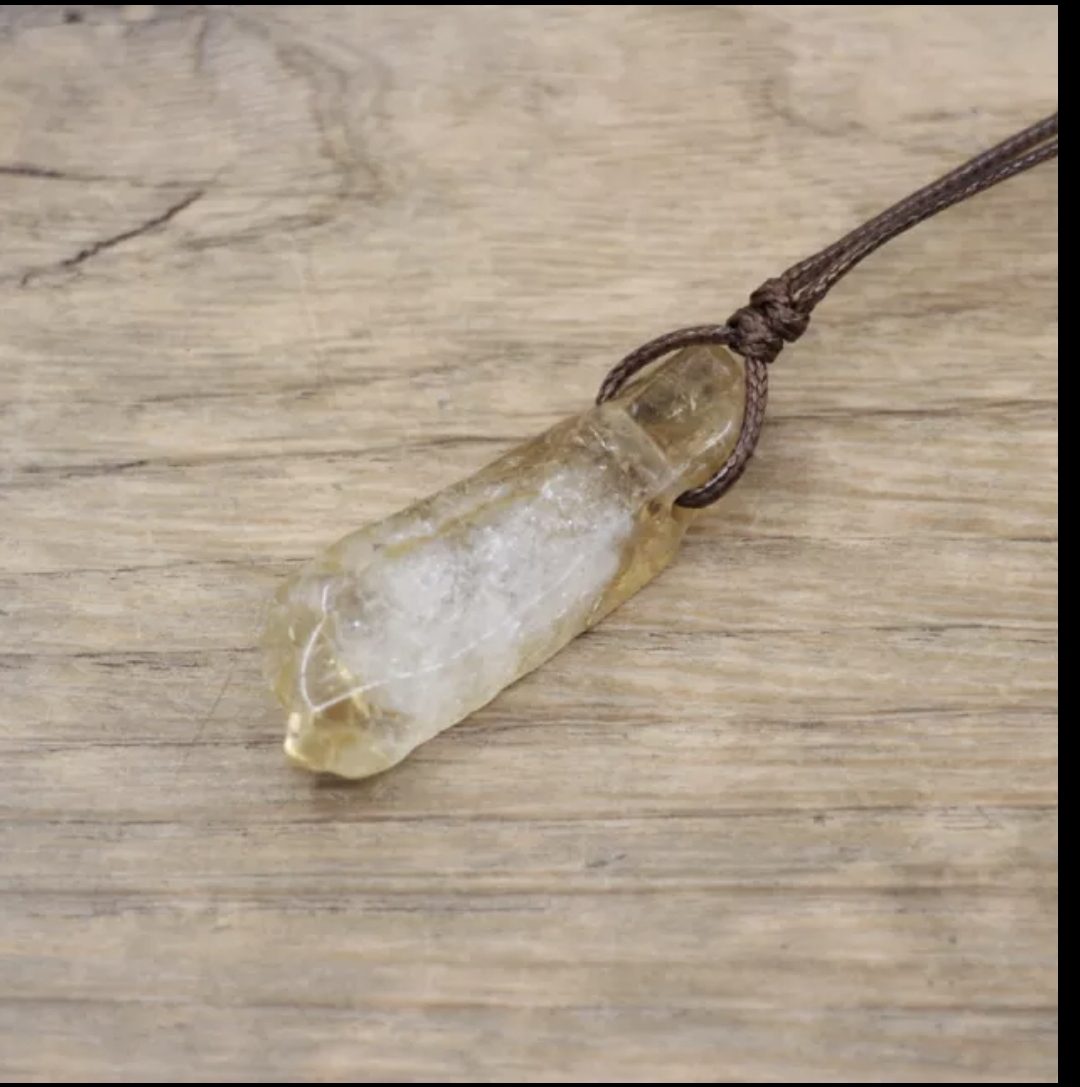 Handgemaakte citrien - citrine - hanger voor dames en mannen - kwarts - edelsteen hanger