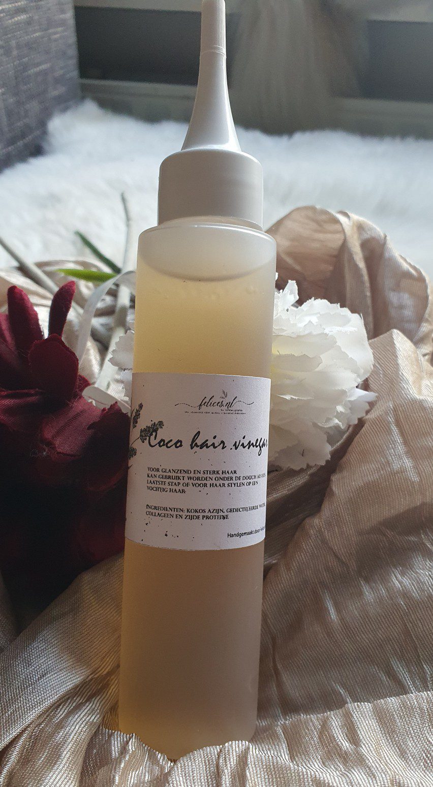 Kokos haar azijn voor glanzend en sterk haar ook zonder afspoelen 100ml - Afbeelding 2