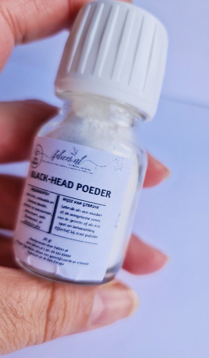 Comedonen poeder - mee-eter remedie - minerale en puur poeder tegen vet en onzuiverheden 20gr - Afbeelding 3