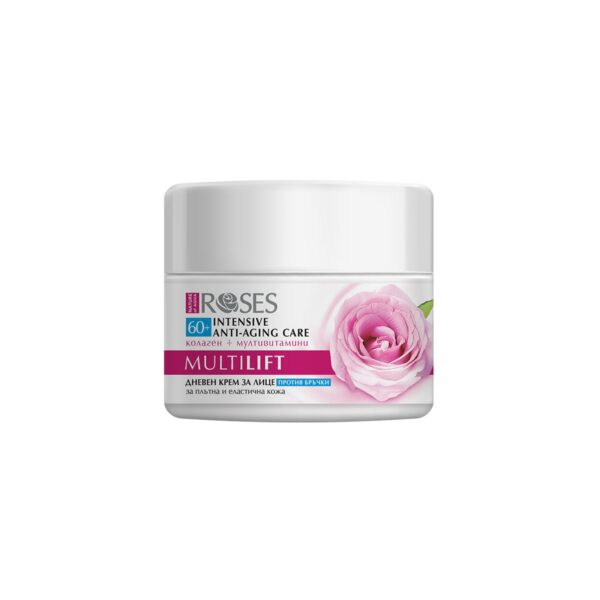 Bulgaarse roze MultiLift gezicht creme voor 60+ - collageen en multivitaminen 50ml
