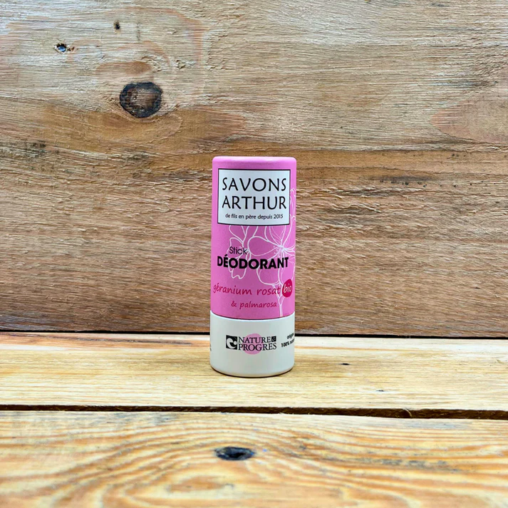 Biologische Vaste deodorant Palmarosa en Geranium - schone compositie - deo stick- handgemaakt in Frankrijk 60gr