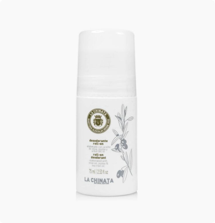 LaChinata bio Roll-On melk Deodorant voor gevoelige huid - doeltreffend - olijfolie, shea boter, aloe vera 75ml