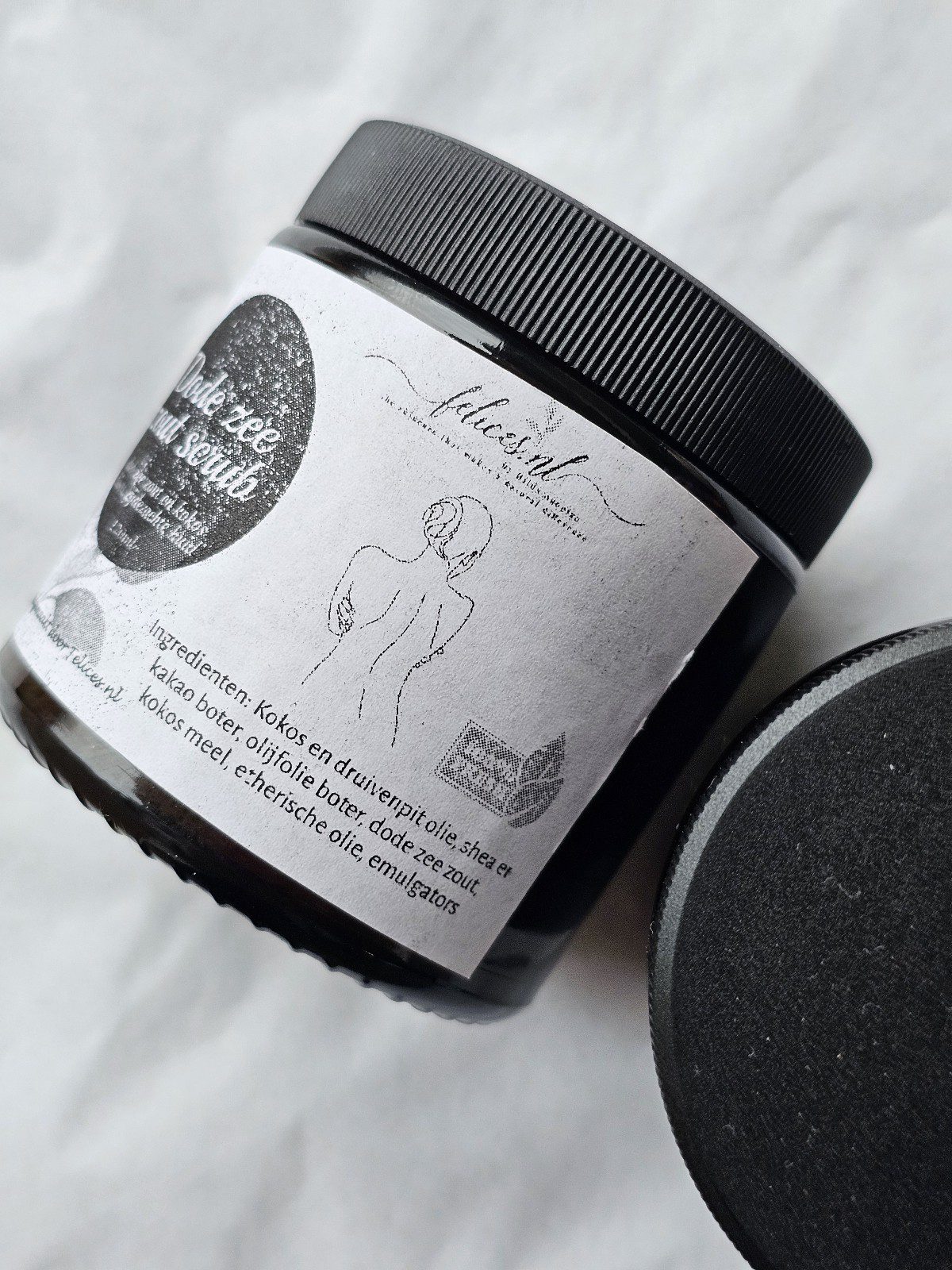 Handgemaakt ruwe dode zee lichaam scrub - verfrissend - gevoelige huid - kalmeert 200gr - Afbeelding 2