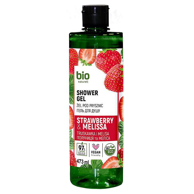 Natuurlijke Romige douchegel - Aardbei en citroenmelisse - fluwelen huid 473ml