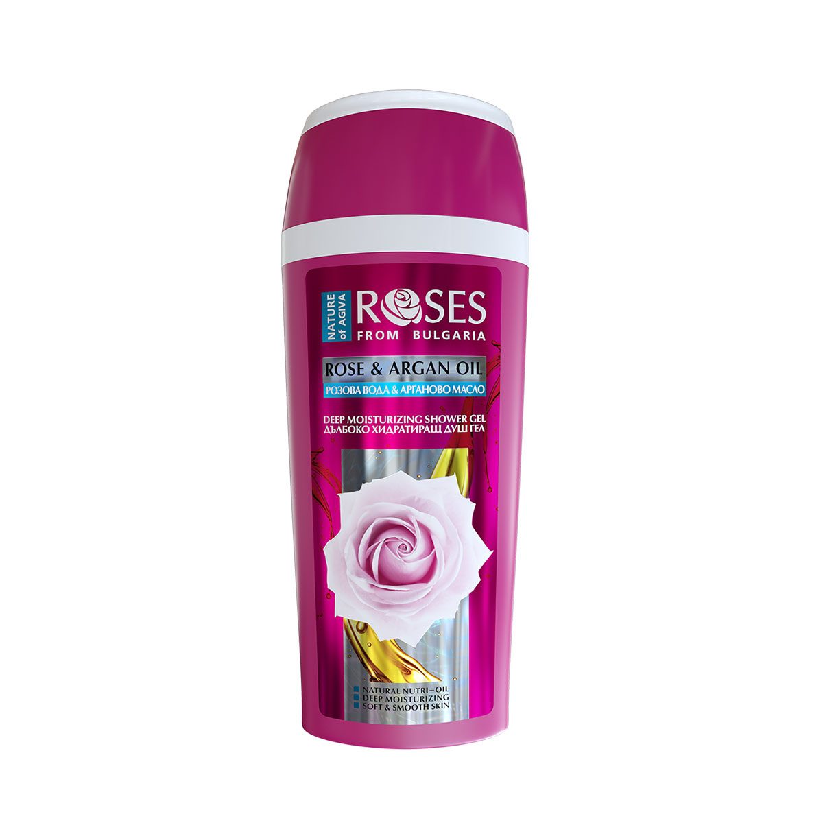 Hydraterende douchegel met Rozen water - en Arganolie - voedt en verzacht de huid 250ml