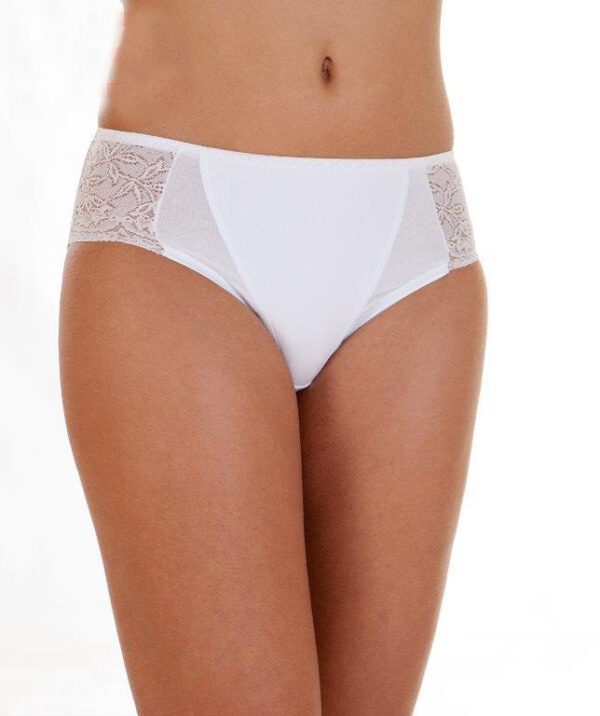 2 stuks Italiaanse Katoenen slip voor vrouwen, WIT, hoge talie, Maat L
