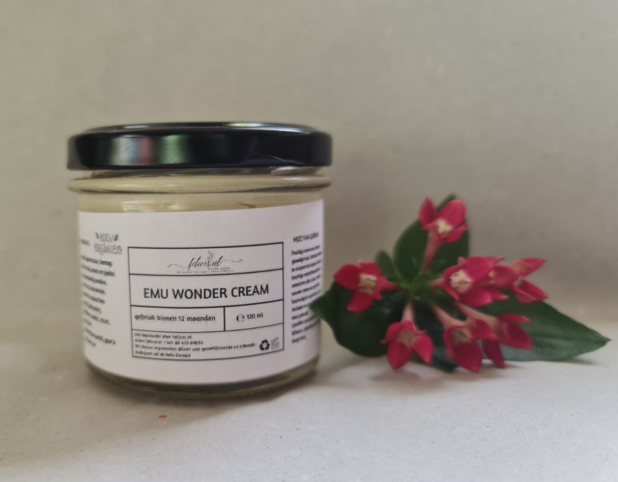 Handgemaakte Emu olie wonder creme - Bulgaarse kruiden - niacinamide - gevoelige en droge huid 120ml