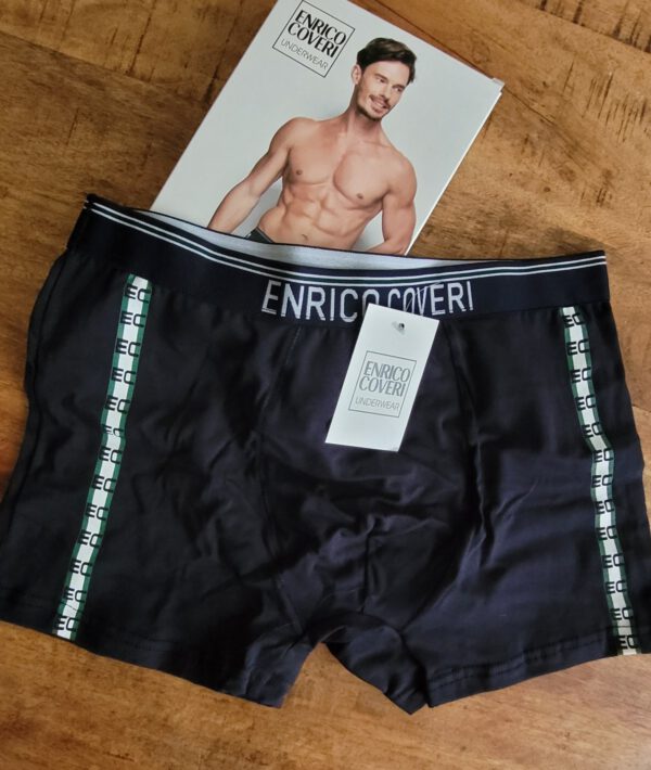 Enrico Coveri set van 3 stuks katoenen heren boxer in kleuren Blauw - Zwart - Wit of Grijs MAAT S - Afbeelding 9